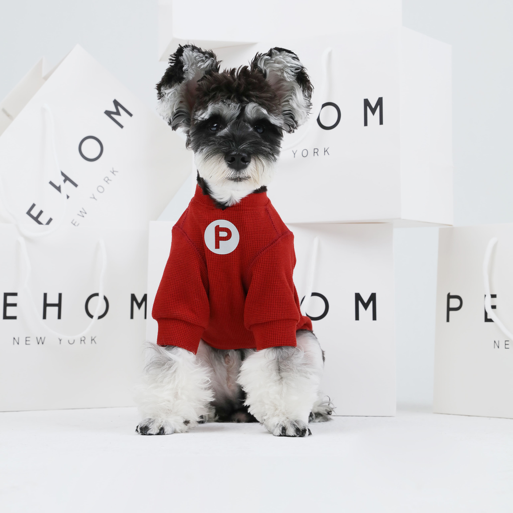 Red Waffle Embroidery T-Shirt