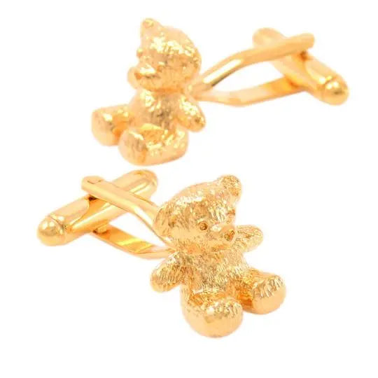Cute Teddy Bear Cufflinks Gold
