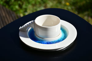 CASTLE COFFEE SET (blue glass moat)