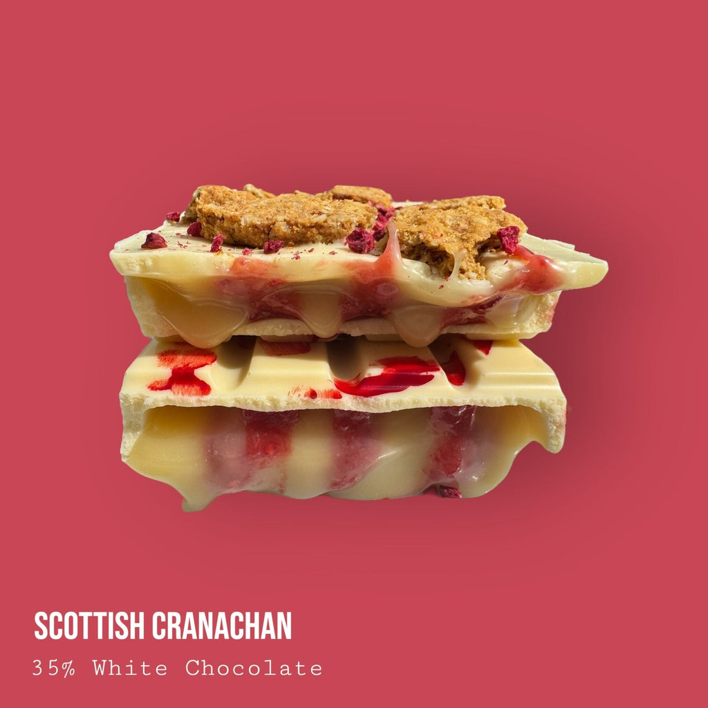 Raspberry and Single Malt Whisky Honey Cream Dessert Bar with Oat Biscuit and White Chocolate