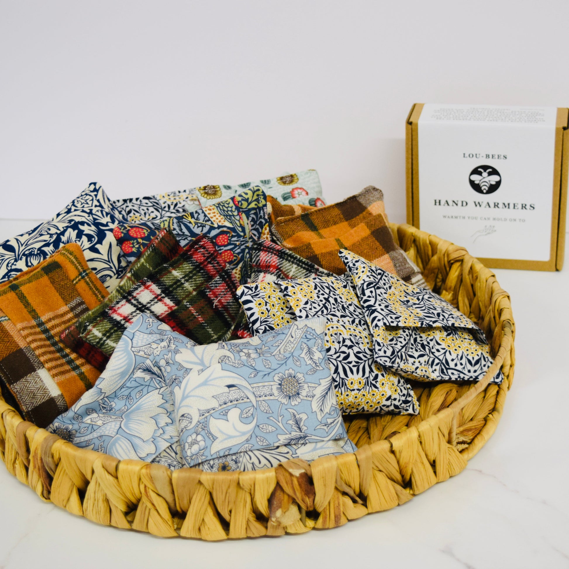 Hand Warmers – Soft Burnt Orange Highland Tartan