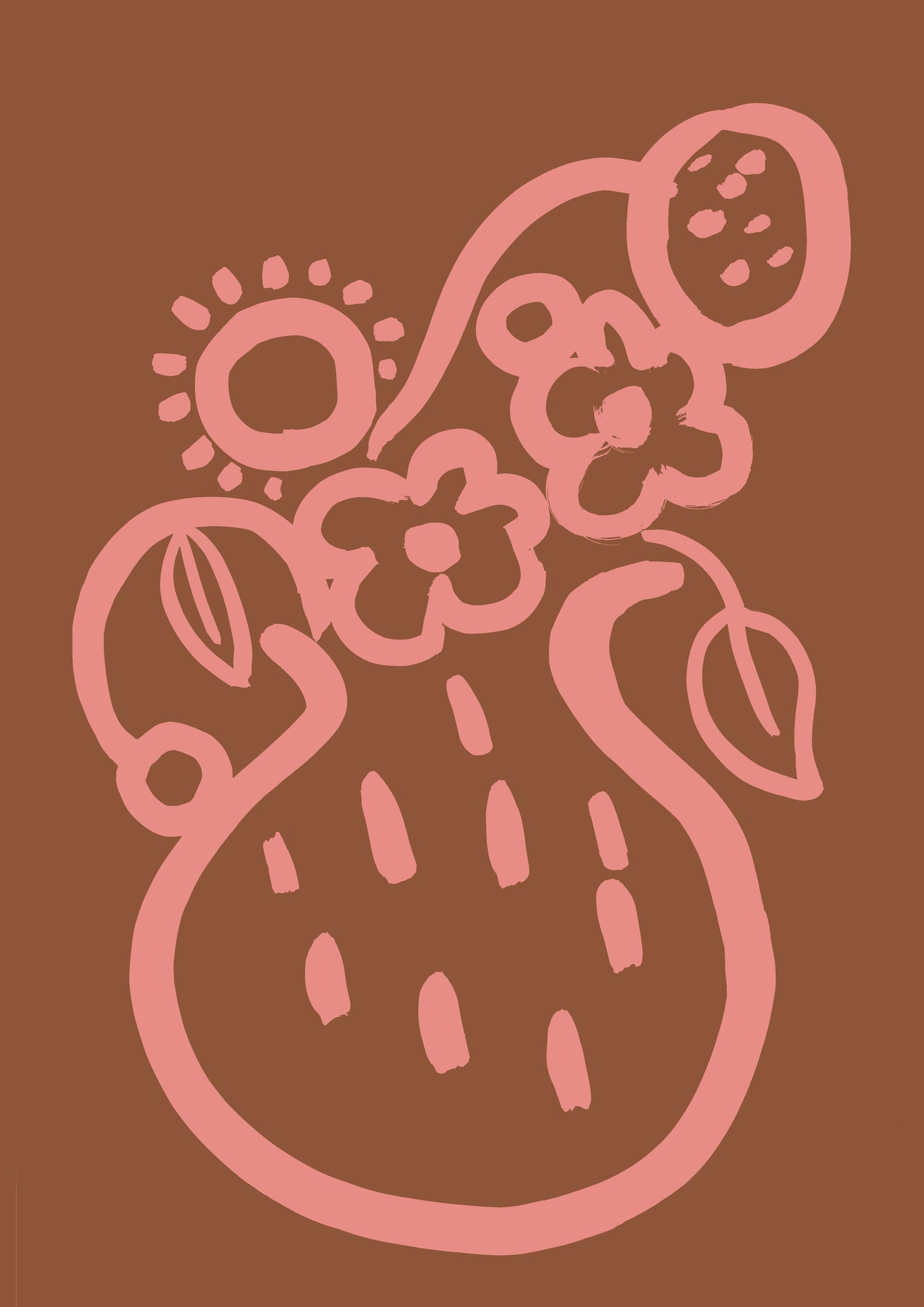 Vase print -  Terracotta + Coral