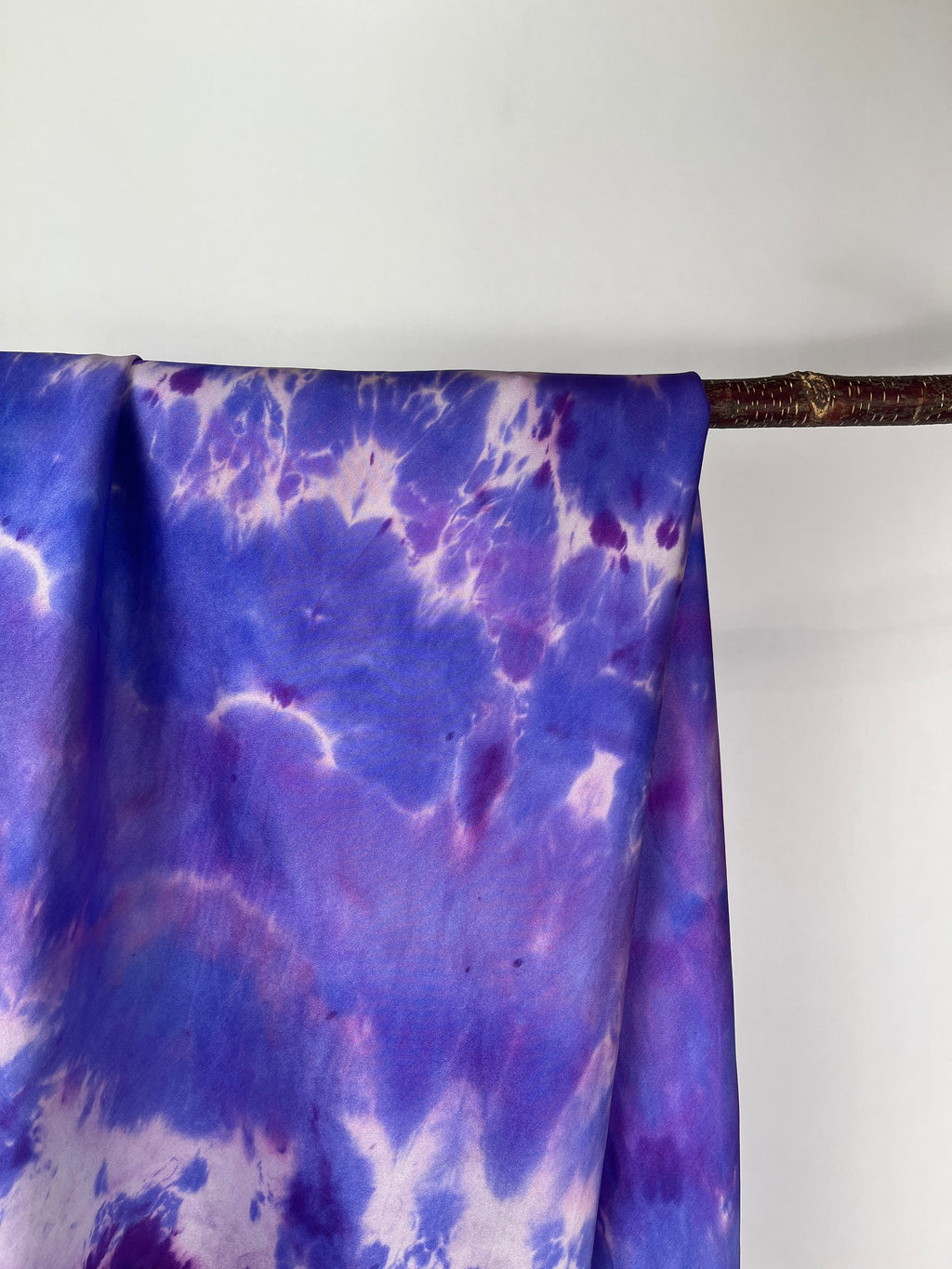 “Purple/Blue Square" - Hand-dyed Silk Scarf - $110