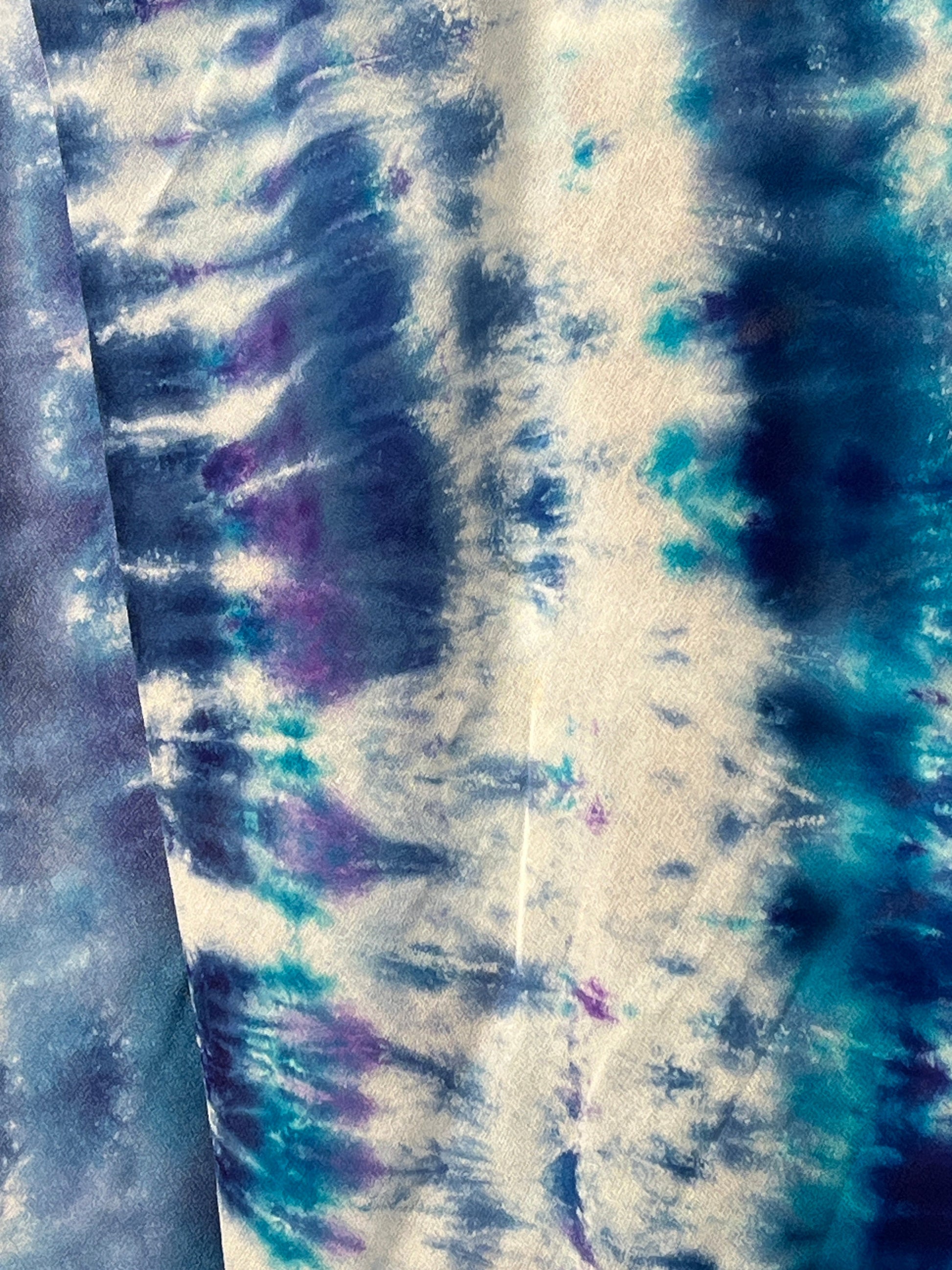 "Purple & Blue Fantasia" - hand-dyed silk scarf - $125