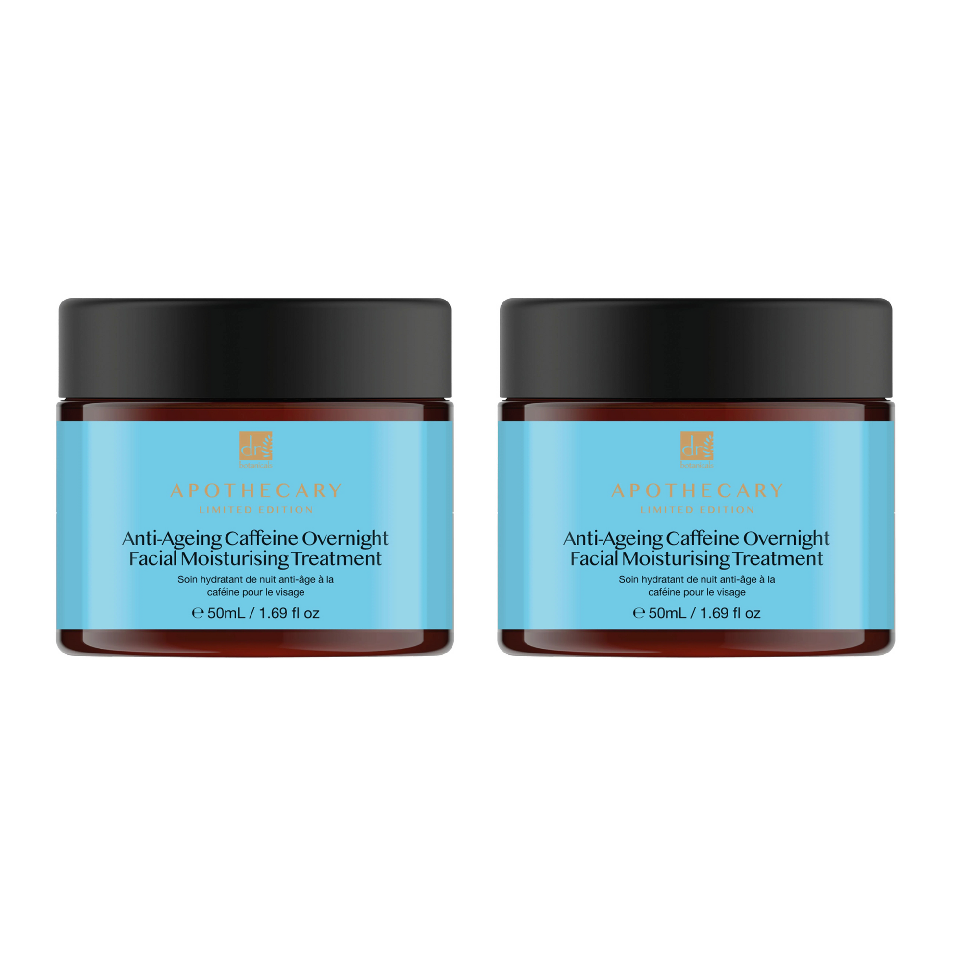 Anti-Ageing Caffeine Overnight Facial Moisturising Treatment 50ml Twin Pack