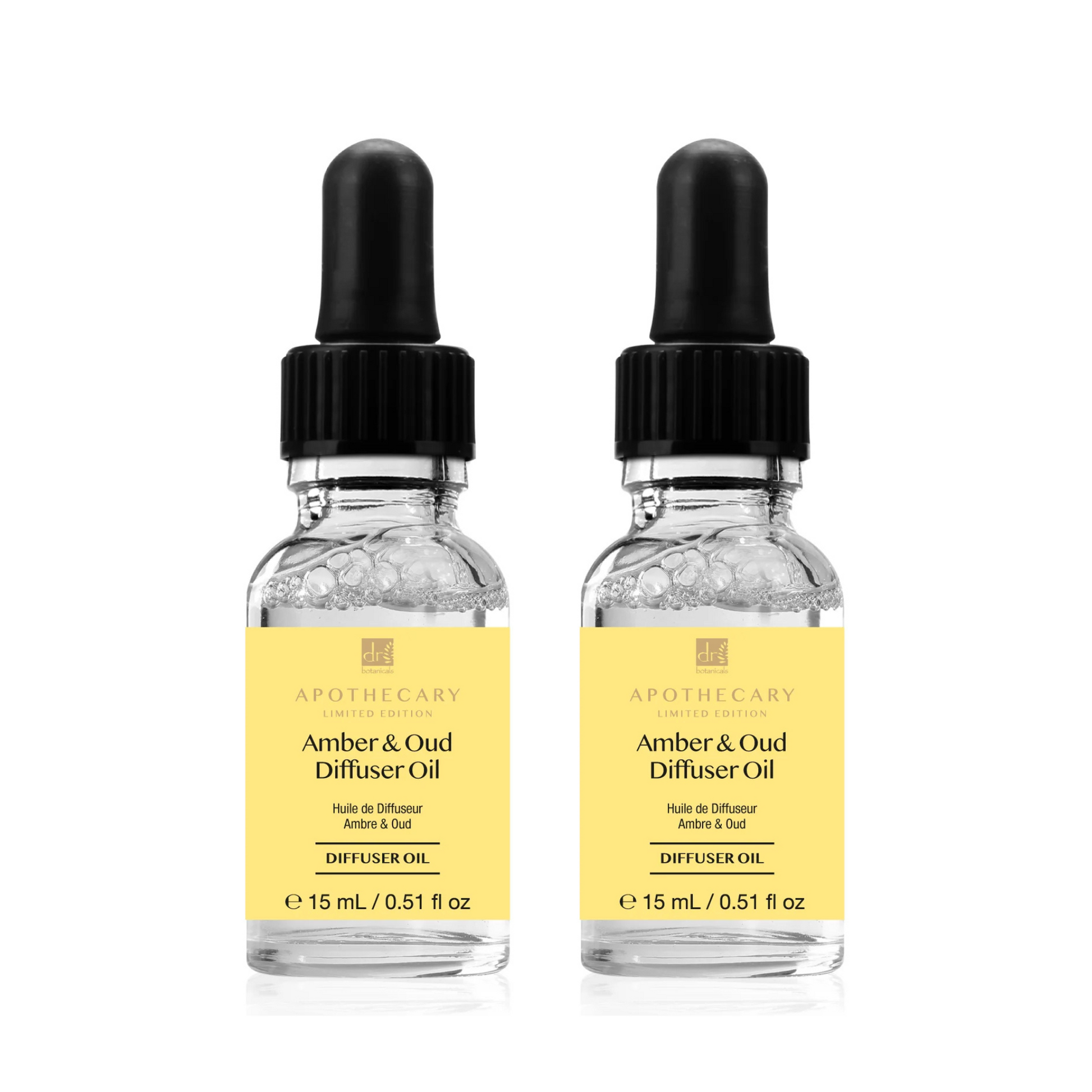 Amber and Oud Diffuser Oil Deep Relax and Calm 15ml Twin Pack