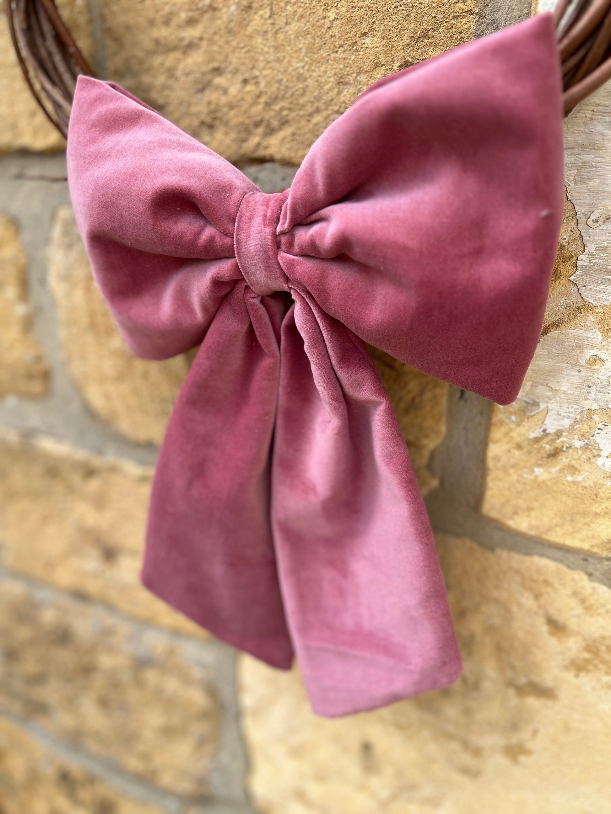 Luxury Pink Velvet Bow
