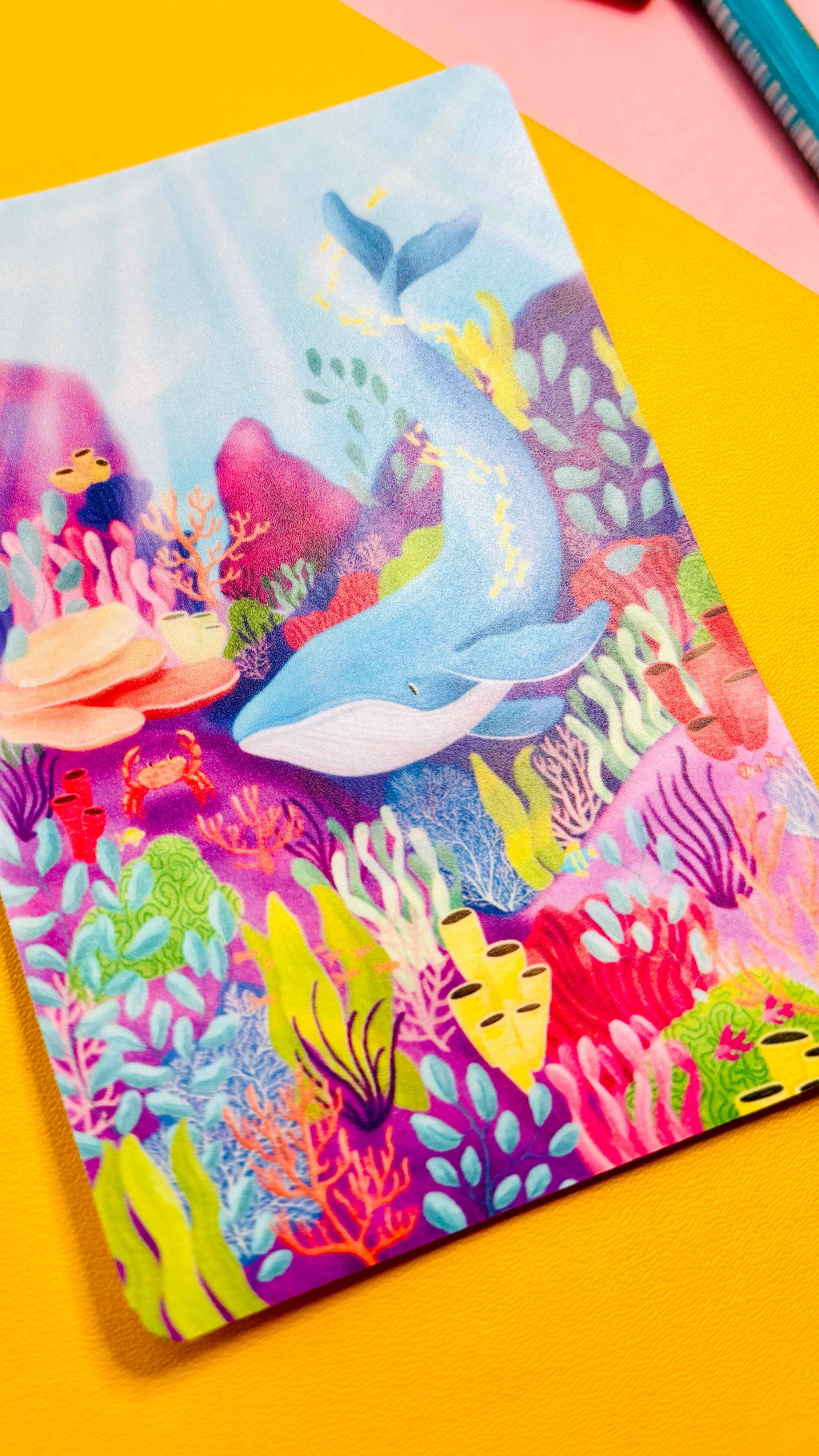 Coral Reef Whale Vinyl Sticker Decal