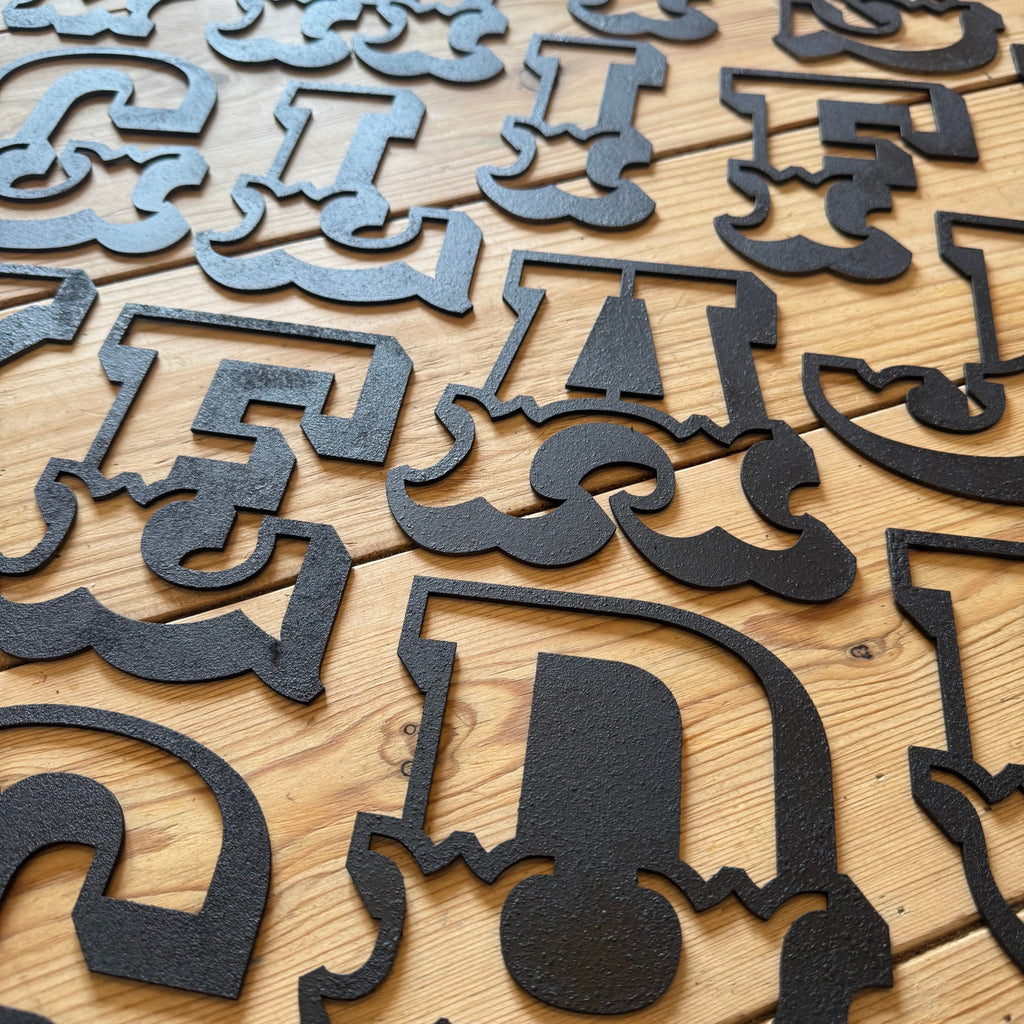 A-Z Rustic 5" or 12" Black Metal Carnival Letters.