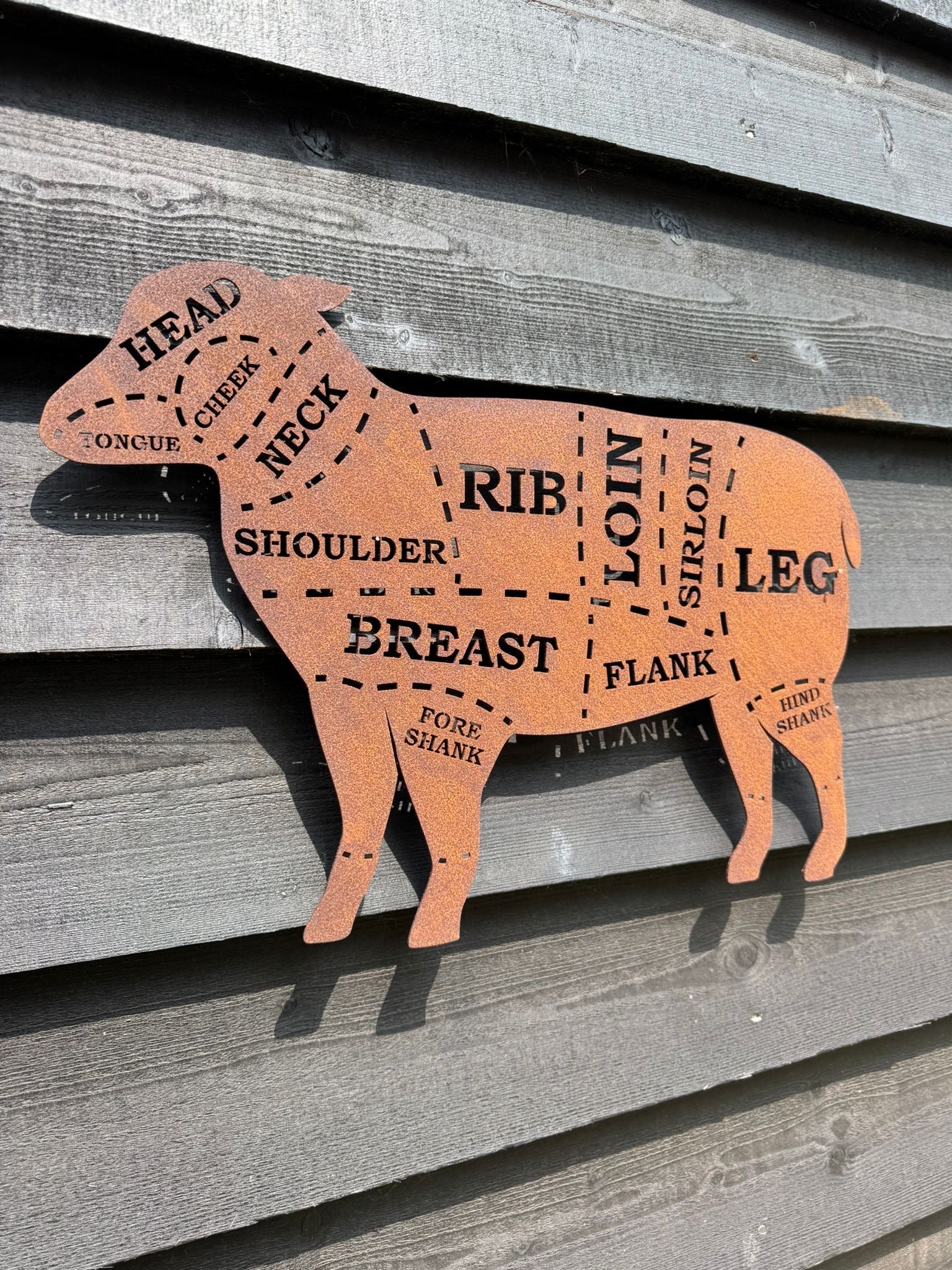 Rusty Metal Butchers Lamb Decorations