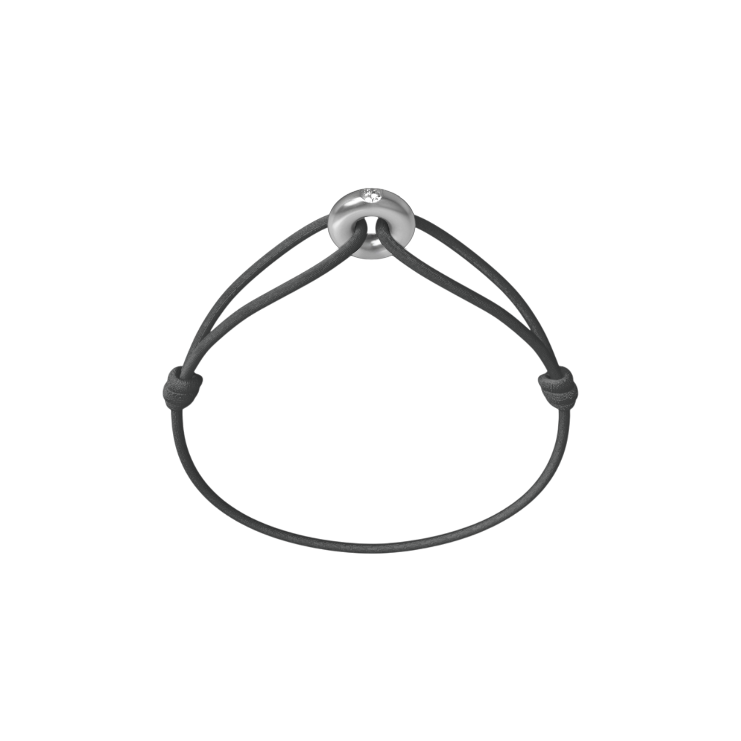 Mini Silver Diamond Cord Bracelet