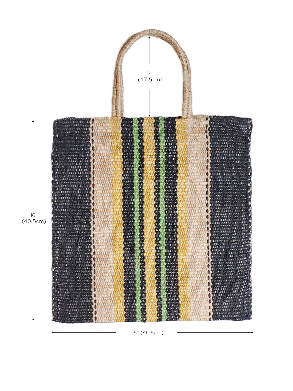 Dora Jute Tote Bag in Multi Navy