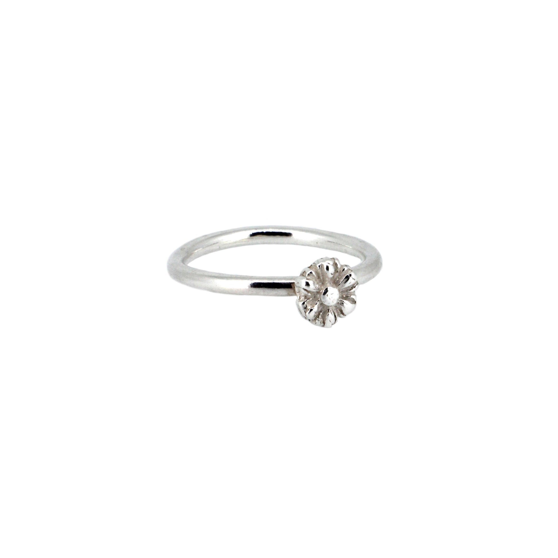 Daisy Charm Ring in Recycled Sterling Silver