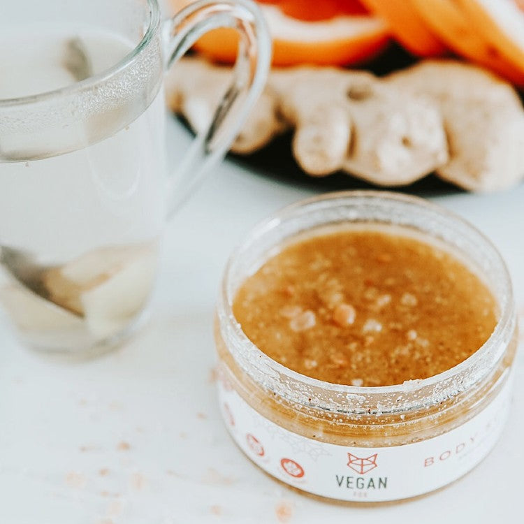 Ginger & Salt Body Scrub – Smooth, Firm, Moisturizing by Vegan Fox at www.brixbailey.com