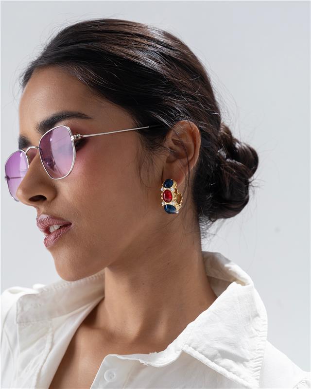 Multicolor Hoop Statement Earring
