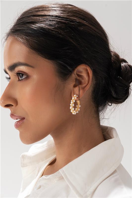 Golden Hoop Statement Earring