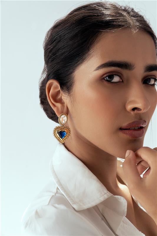Drop Statement Heart Earring