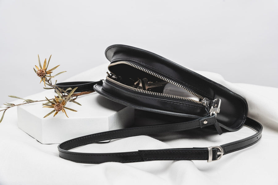 Crescent-Shaped Leather Clutch – Classic, Versatile Design by Craftory at brixbailey.com