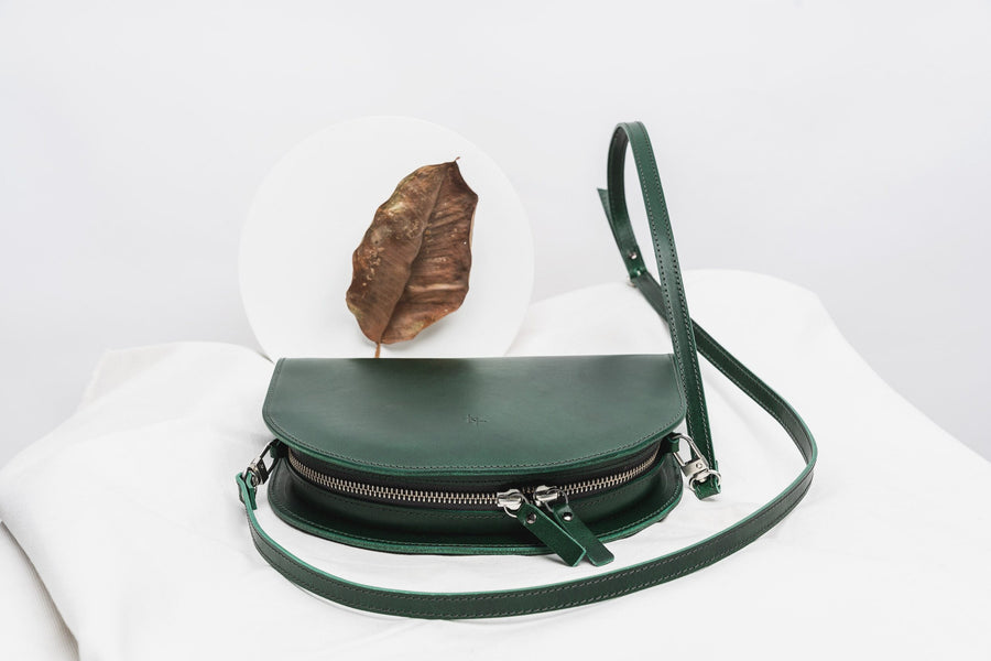 Crescent-Shaped Leather Clutch – Sleek, Versatile & Secure by Craftory at brixbailey.com