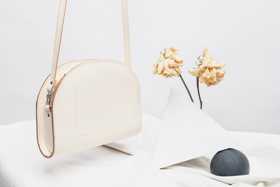 Crescent-Shaped Leather Mini Moon Bag – Chic & Versatile by Craftory at brixbailey.com