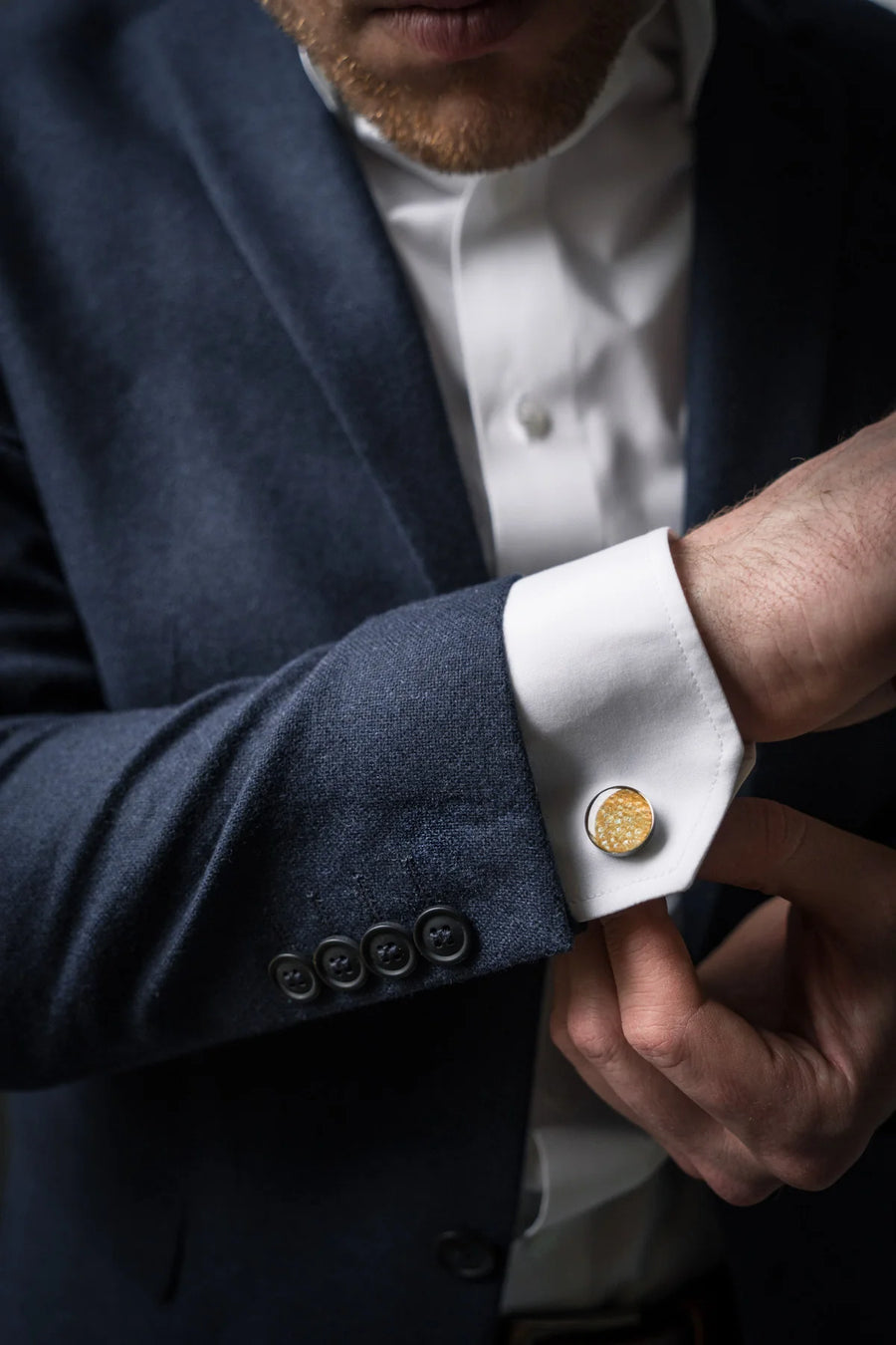 Eherüs Brown Trout Leather Cufflinks – Unique & Ethical by Eherüs at www.brixbailey.com