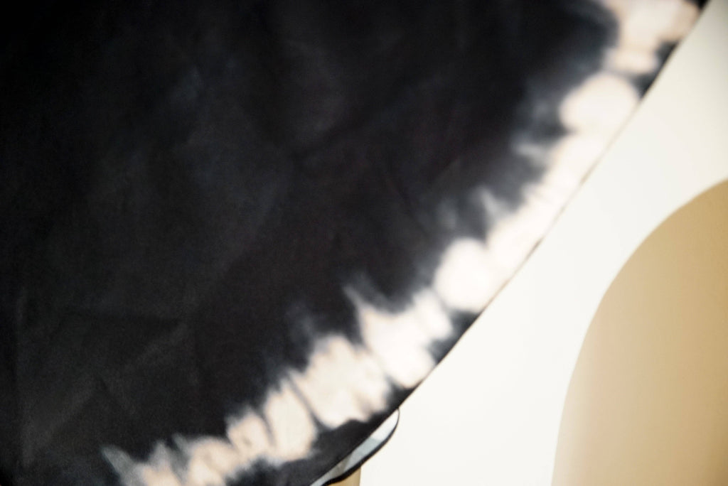 Andromeda Silk Dress in Black Shibori