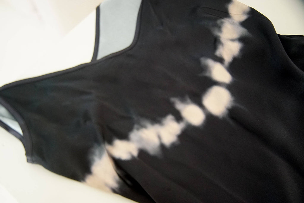 Andromeda Silk Dress in Black Shibori