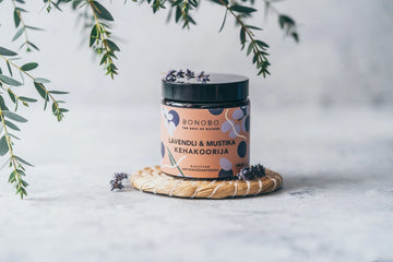 Blueberry Lavender Scrub – Soothing, Antioxidant-rich Skincare by BONOBO at www.brixbailey.com