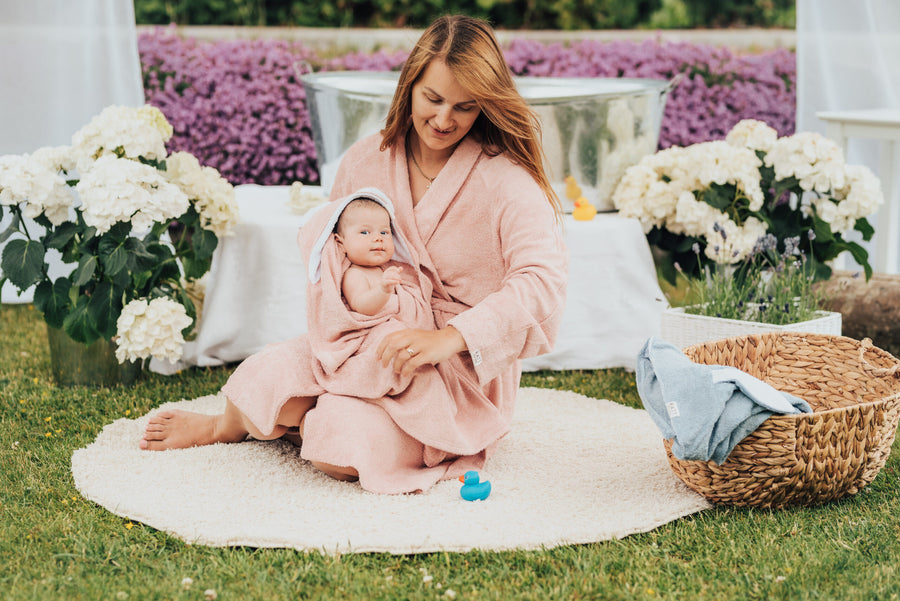 Hooded Bamboo Baby Towel with Teddy Ears – Gentle & Absorbent by RÄTT at brixbailey.com