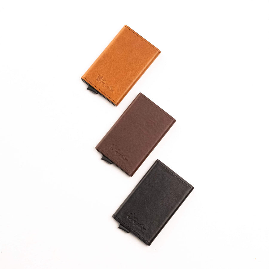 Sleek RFID Leather & Aluminum Card Holder – Holds 6 Cards by Papillon at www.brixbailey.com