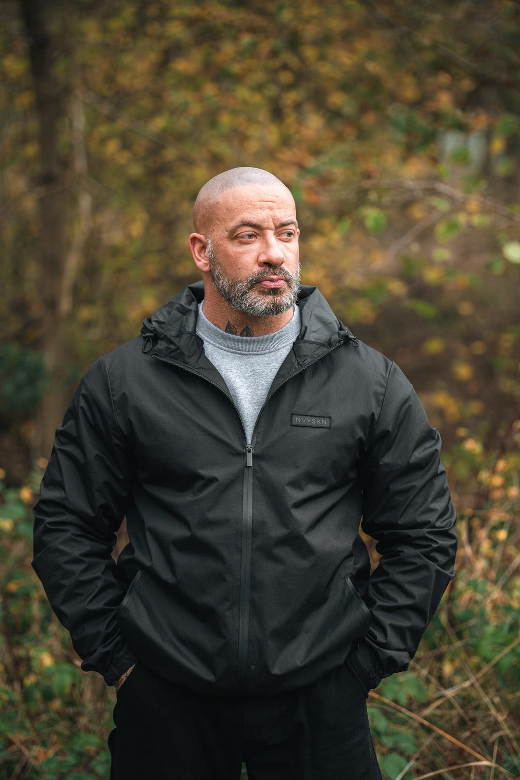 Waterproof Hiking Jacket in Black Lightweight Tactical Shell