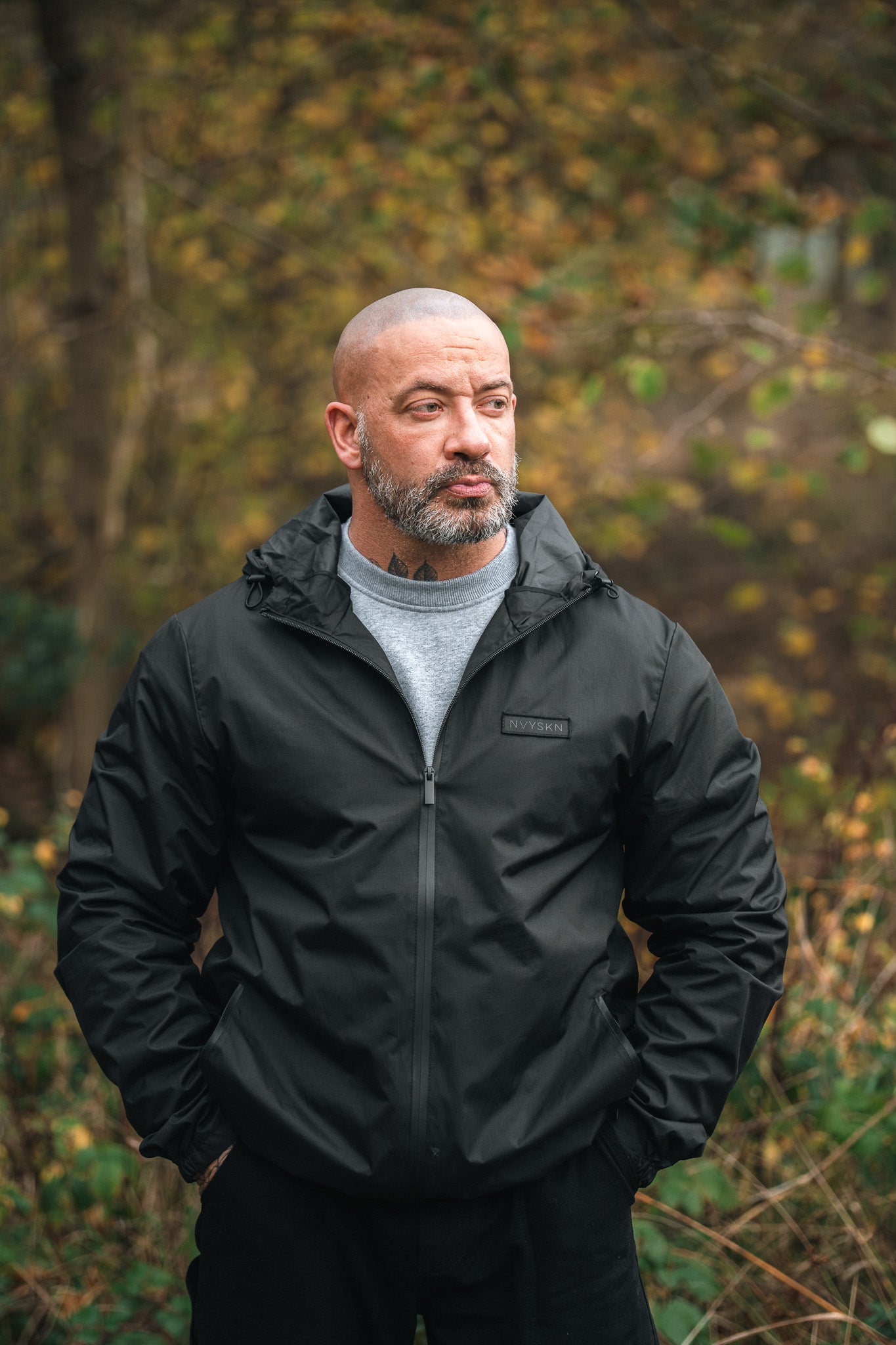 Waterproof Hiking Jacket in Black Lightweight Tactical Shell