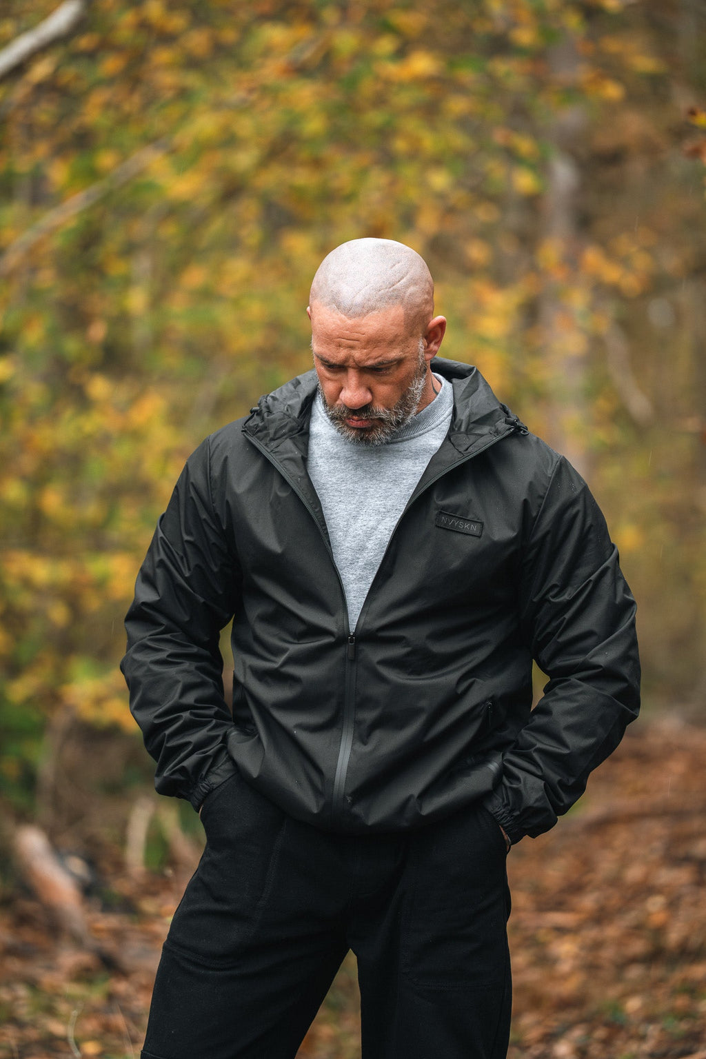 Waterproof Hiking Jacket in Black Lightweight Tactical Shell