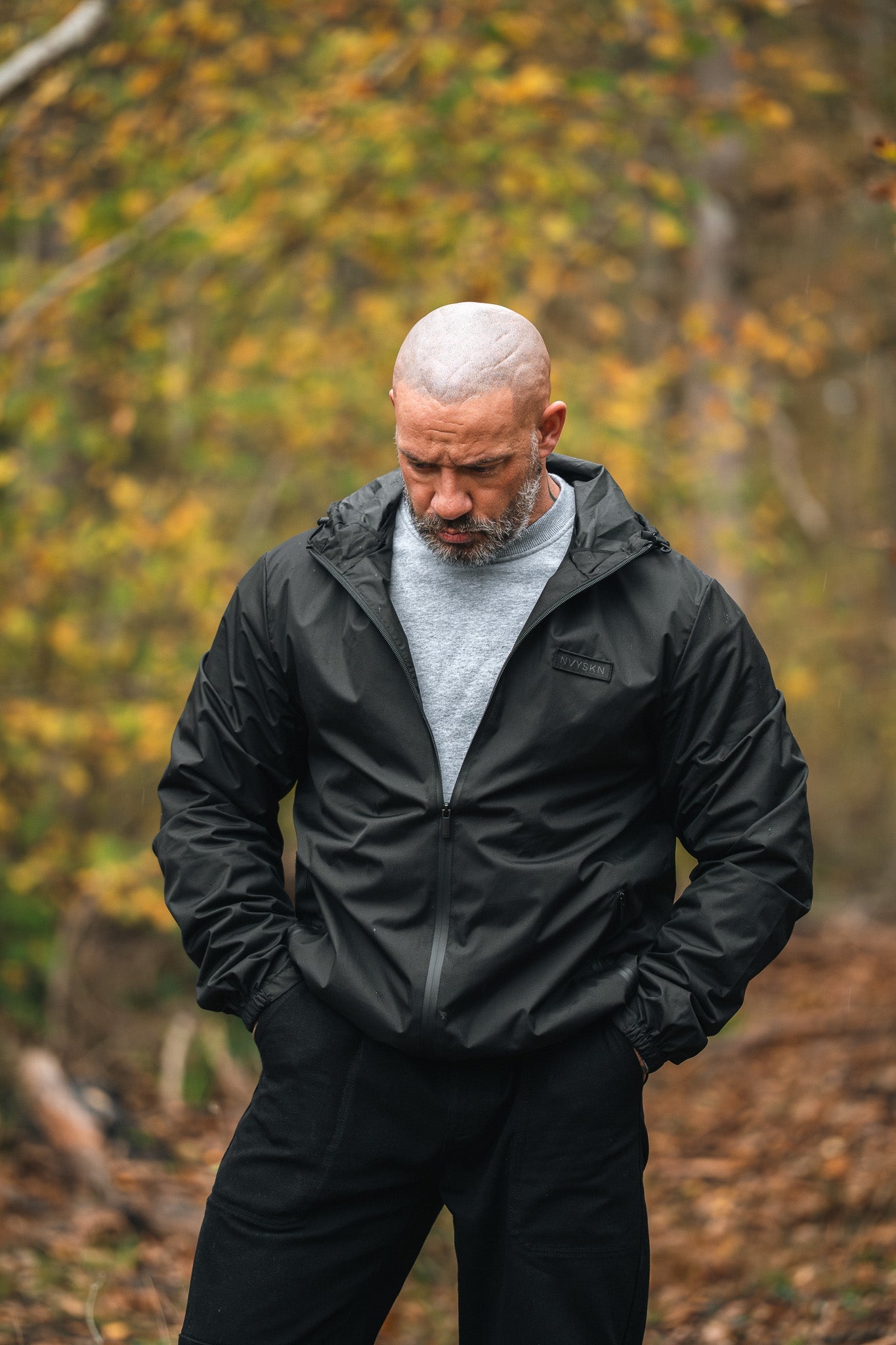 Waterproof Hiking Jacket in Black Lightweight Tactical Shell