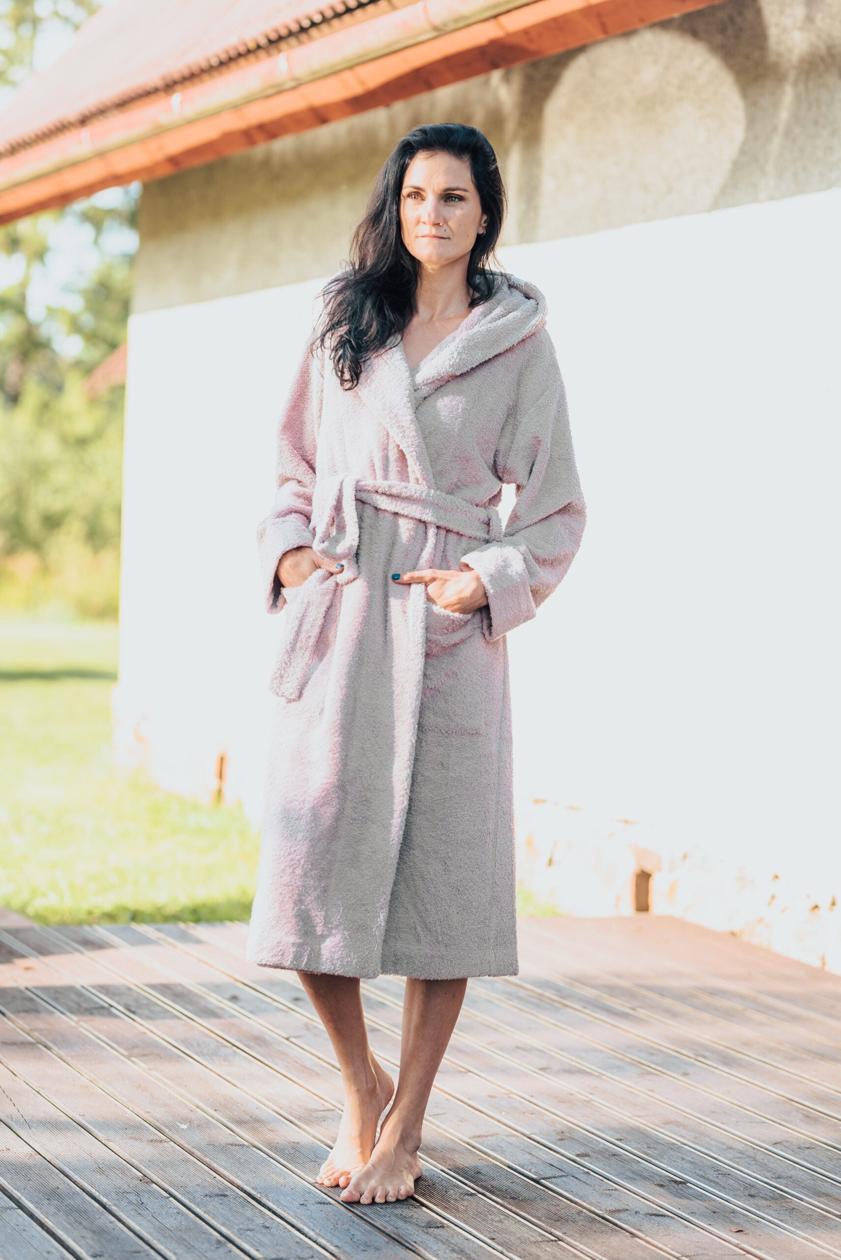 Luxurious Cotton Terry Hooded Bathrobe – Soft & Warm by RÄTT at brixbailey.com