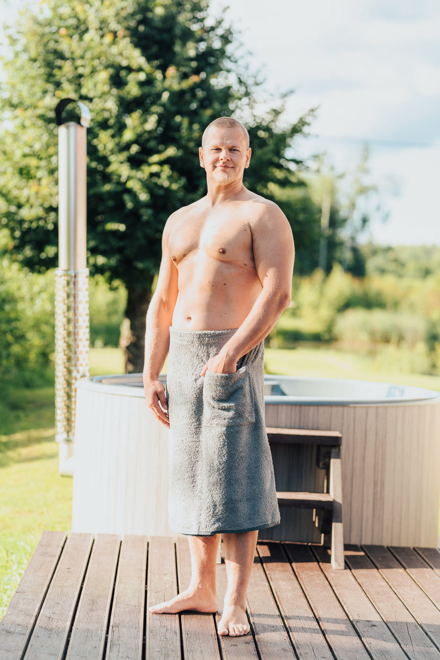 Men's Cotton Terry Spa Wrap – Soft, Adjustable & Eco-Friendly by RÄTT at brixbailey.com