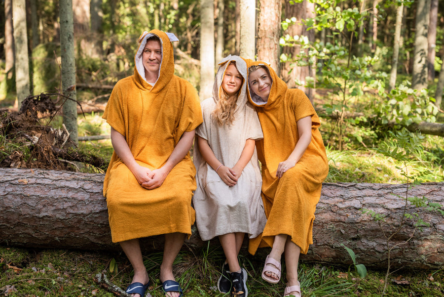 Short-Sleeve Bamboo Terry Poncho – OEKO-TEX Certified, Handmade by RÄTT at brixbailey.com