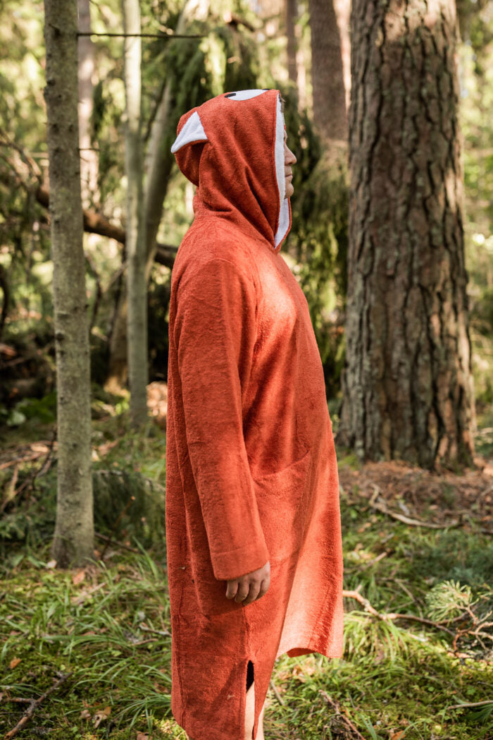 Short-Sleeve Bamboo Terry Poncho – Hooded & Eco-Friendly by RÄTT at brixbailey.com