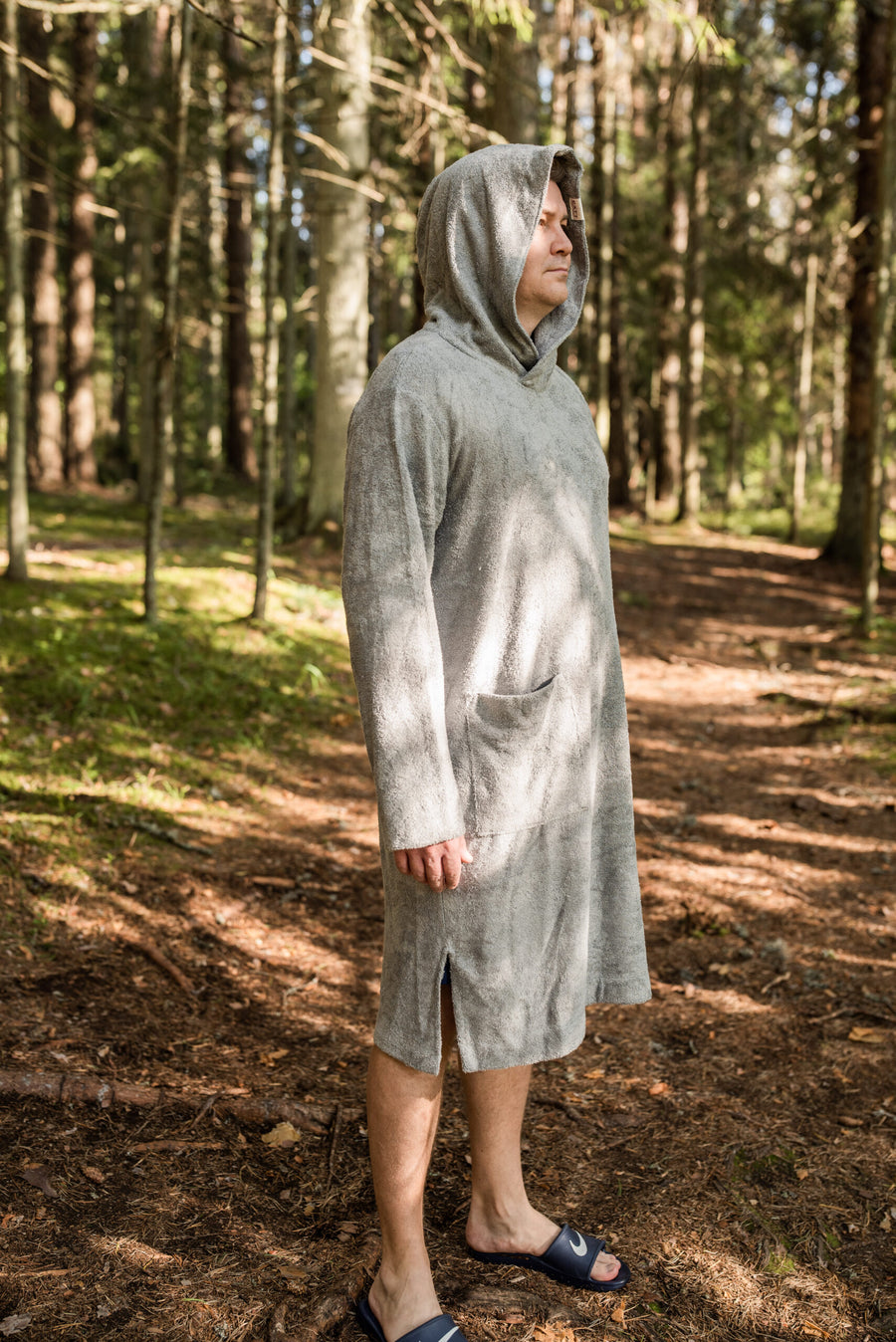 Short-Sleeve Bamboo Terry Poncho – Hooded & Pocketed by RÄTT at brixbailey.com