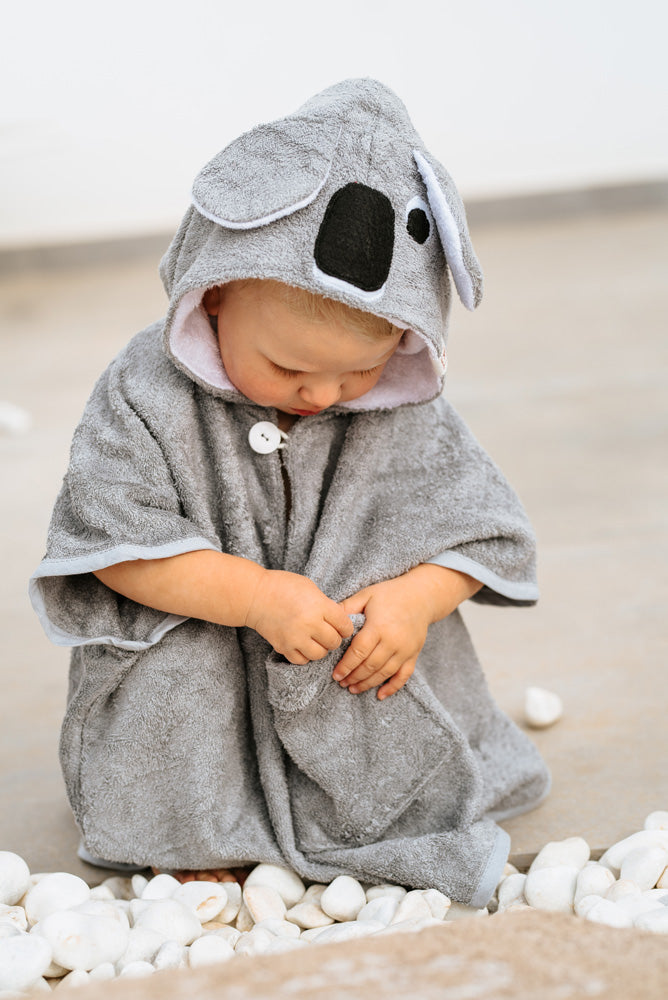 KOALA Short-Sleeve Toddler Poncho – Bamboo Terry & OEKO-TEX Certified by RÄTT at brixbailey.com