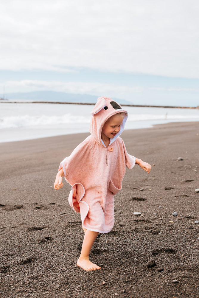 Short-Sleeve Toddler Poncho – Bamboo, Hooded & Pocketed by RÄTT at brixbailey.com