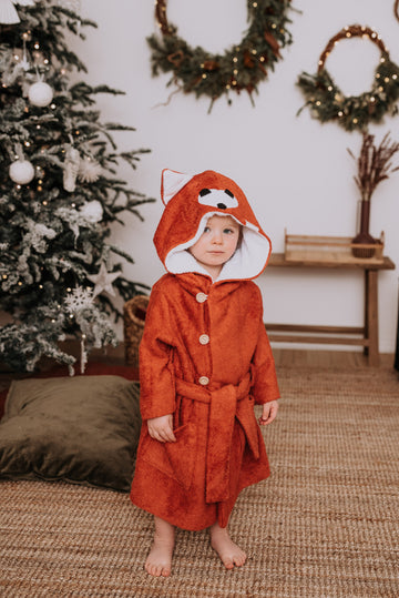 FOX Bamboo Terry Kids Bathrobe – Soft, Eco-Friendly & Handmade by RÄTT at www.brixbailey.com