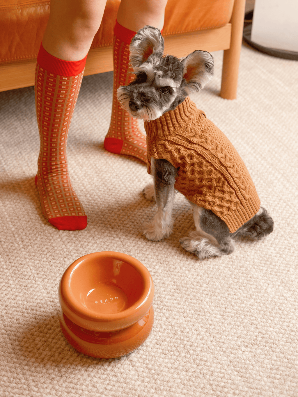 Pet Sweater Vest in Toffee Orange