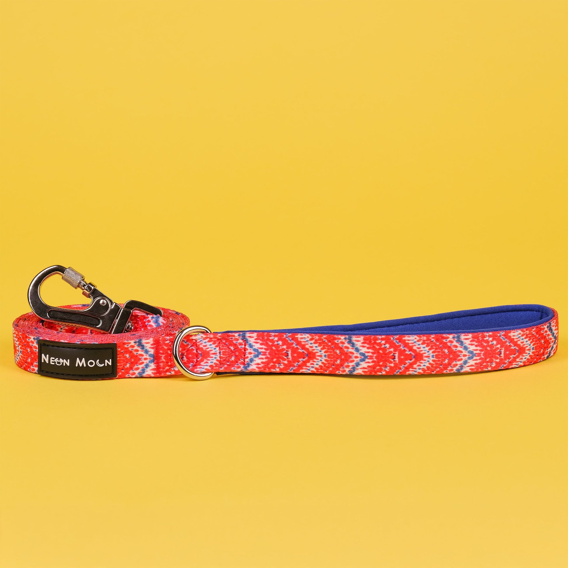 Red Chevron Dog Lead with Padded Handle