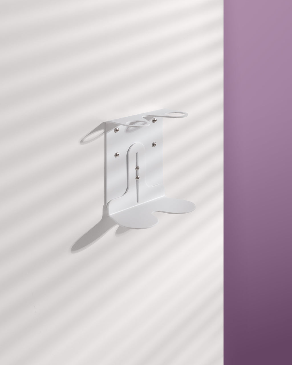 White Double Bottle Holder Wall Mount