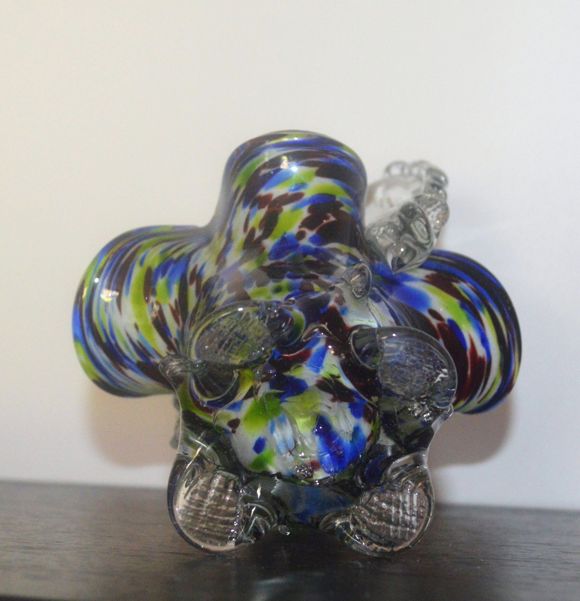 Rare Vintage Art Glass Basket – Handcrafted Multicolor Beauty