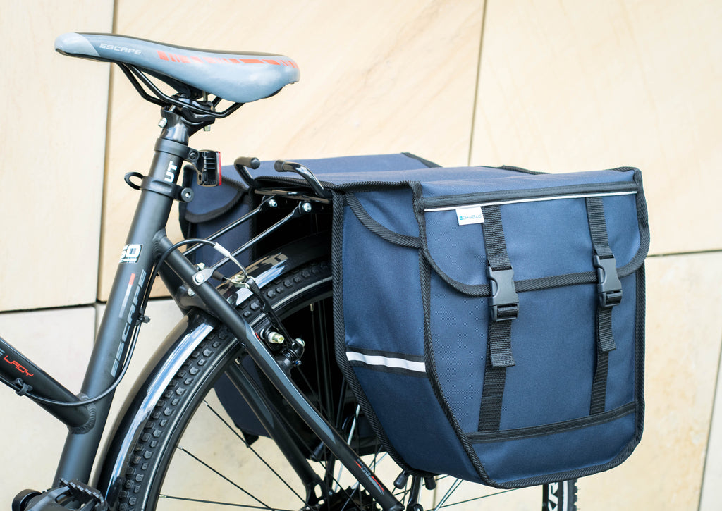 BikyBag Model M  - Bicycle Double Panniers (Navy Blue)