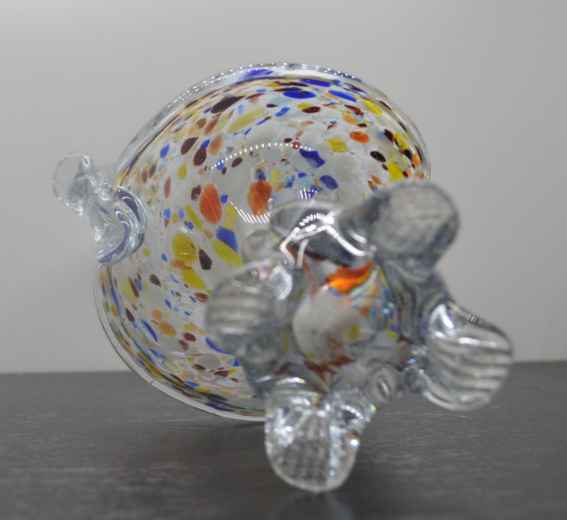 MURANO STYLE MULTICOLURED ART GLASS BASKET