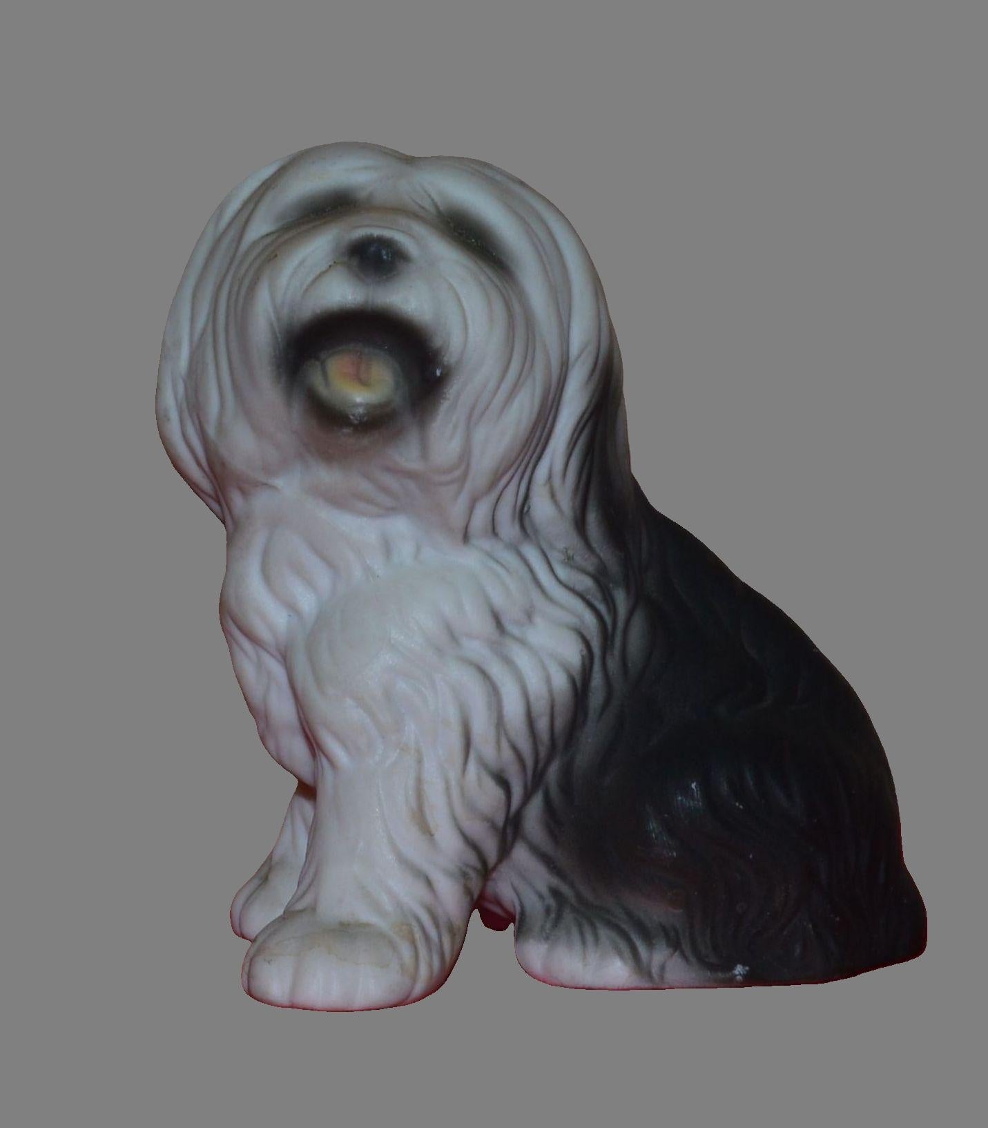 'happy to see you' small english sheep dog figurine