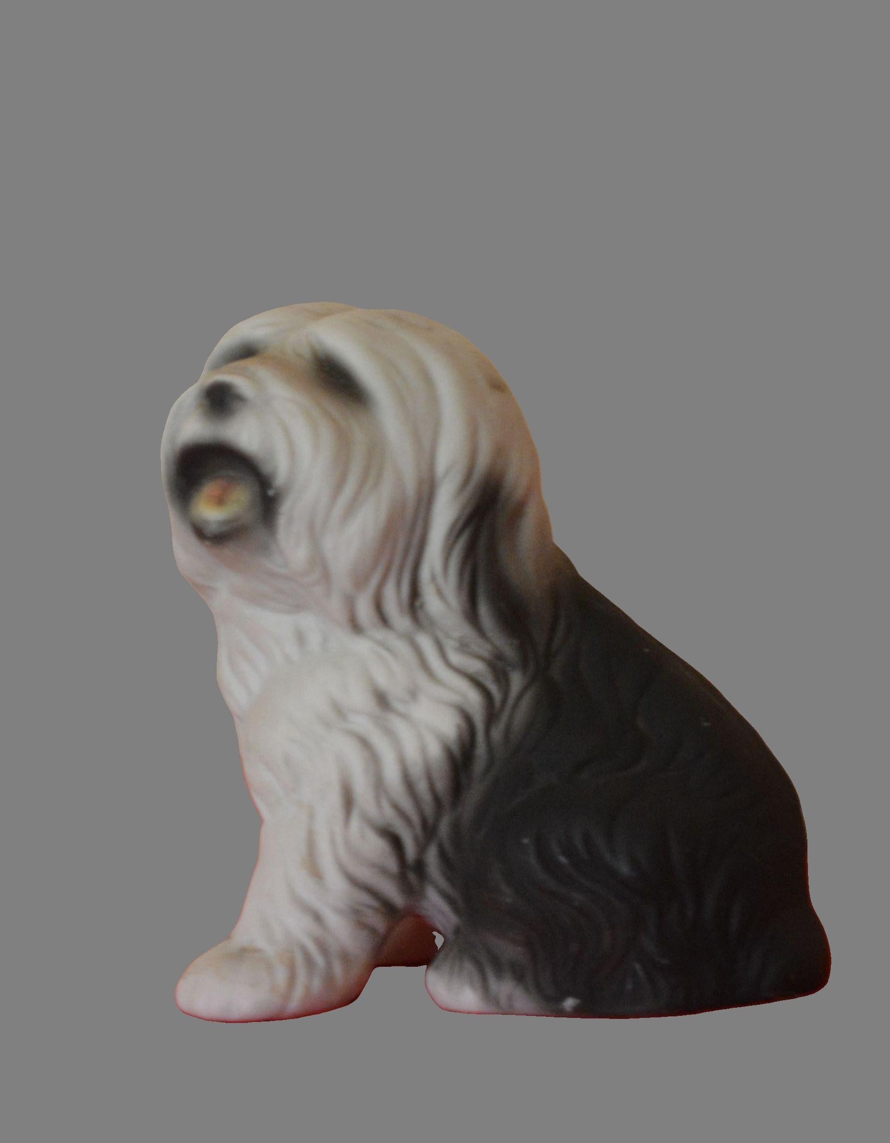 'happy to see you' small english sheep dog figurine